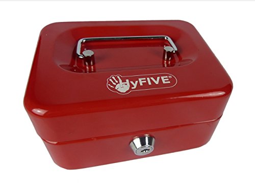 Hyfive 6" Rojo Steel una especie de caja chica dinero titular de seguridad