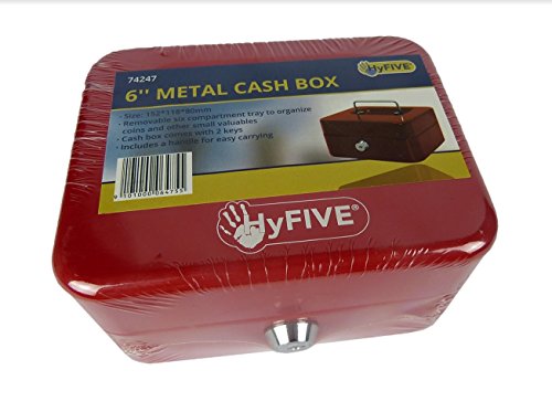 Hyfive 6" Rojo Steel una especie de caja chica dinero titular de seguridad