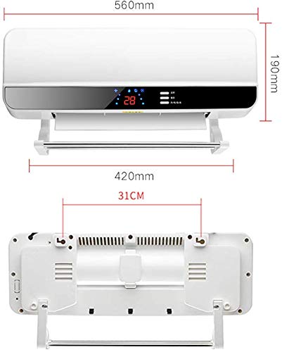 H.yina Calentador de baño Hogar montado en la Pared Calentadores eléctricos Aire Acondicionado frío y Caliente Impermeable Cortina de Aire de Ahorro de energía Máquina con Control Remoto