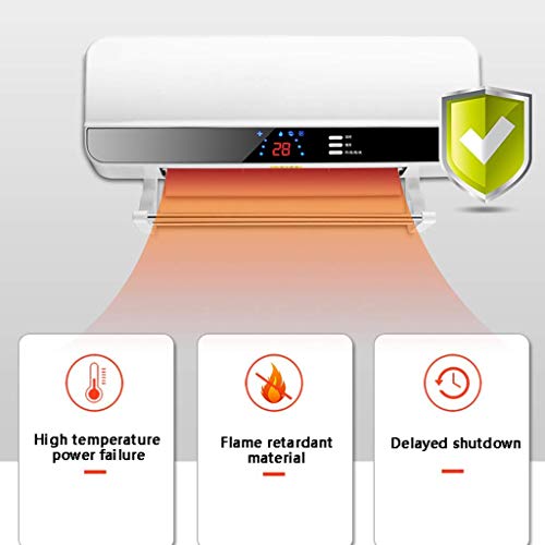 H.yina Calentador de baño Hogar montado en la Pared Calentadores eléctricos Aire Acondicionado frío y Caliente Impermeable Cortina de Aire de Ahorro de energía Máquina con Control Remoto