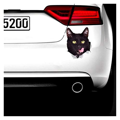 Hzdmfgs Sticker de Carro Etiqueta engomada del Gato de Tres Grasa Negro for el Coche Pegatina for el Parachoques de la Etiqueta de WC Frigorífico Cocina cabient Ventana de la Puerta