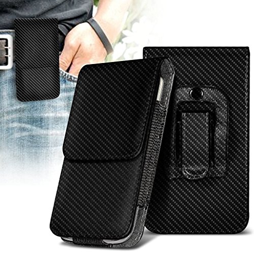 I-Sonite - Funda para cinturón de piel sintética vertical con cierre magnético para Archos Access 50 S, color negro