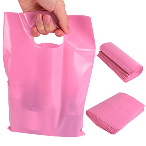 ibasenice Bolsas de Artículos de 100 Piezas con Asa - Bolsas de Plástico para Compras - Bolsas Reutilizables Y Duraderas para Regalos Camisas Tiendas