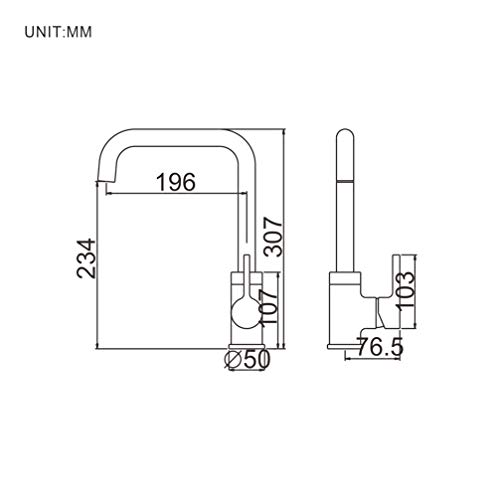 Ibergrif M22105W Grifo de Cocina para fregadero monomando, Con Caño Alto, Color Blanco