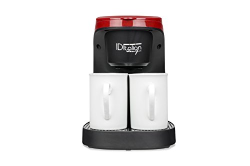 ID Italian IDECUCOF02 CAFETERA COFFEE DUO PRO, 450w-IDECUCOF02, 450 W, 0.24 litros, acero inoxidable, Negro, Rojo