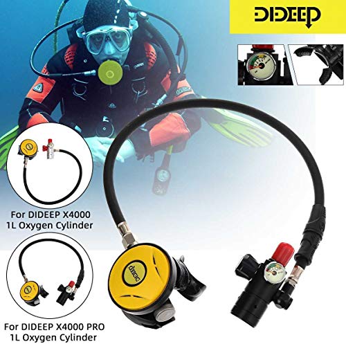 iDWF Equipo de Buceo con escafandra for 1L respiración de oxígeno válvula del Cilindro de Snorkel de Buceo de Aire del Tanque regulador con Boquilla (Color : For X4000Pro)