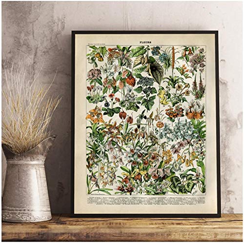 IGZAKER Flores de Plantas Impresiones de lienzos Rosas Tropicales Plantas de Interior Orquídeas Lilas Pintura de Arte de Pared - 50x75cmx2pcs （Sin Marco）