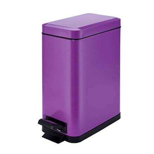 IIVPZN IAIZI Cubo De Basura Cubo De Basura Square Cocina Sala De Estar Cocina Cuarto De Baño Silencio INOX (Color : Purple)