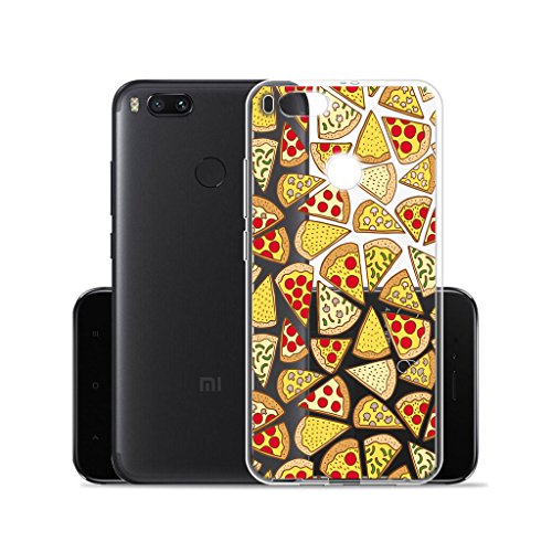 IJIA Funda para Xiaomi Mi 5X / Xiaomi Mi A1 Transparente Pizza TPU Silicona Suave Cover Tapa Caso Parachoques Carcasa Cubierta para Xiaomi Mi 5X / Xiaomi Mi A1 (5.5")