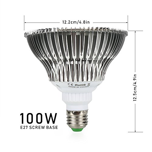 Iluminación para Plantas 100W Led Grow Bombilla Espectro Completo Led Grow Bombilla E27 150 Leds Planta lámpara para las plantas de interior flores y verduras