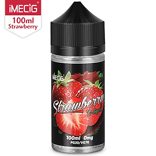 IMECIG Líquido E para cigarrillos electrónicos, líquido de fresa Vape100ml, humo fresco y grande, sin nicotina