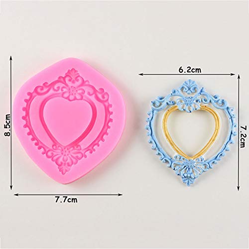 IMFAA Angel Wings Food Grade Fondant Cake Silicone Mold Love Heart Mirror Frame Shaped Reverse Forming Chocolate Decoration Tools