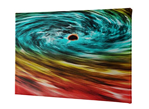 Impresiones en lienzo de cocina Agujero negro Espacio Cosmos Whirlpool Partículas Cuadro de nebulosa Impresiones en lienzo 12 x 16 pulgadas (30x40cm) Pintura Decoración de pared Obras de arte de par