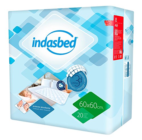 Indasbed Protector Cama Súper, 60 x 60 cm - 20 Protectores, Blanco (3805523)