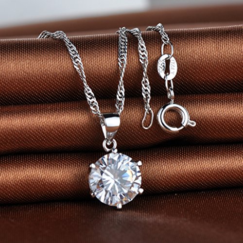 Infinito U Collares de Plata 925 Cadena de Clavícula Colgante de Diamante Brillante,Idea Regalo para Mujeres Chicas