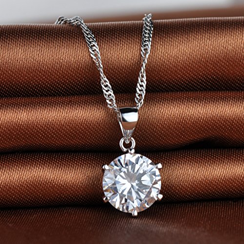 Infinito U Collares de Plata 925 Cadena de Clavícula Colgante de Diamante Brillante,Idea Regalo para Mujeres Chicas