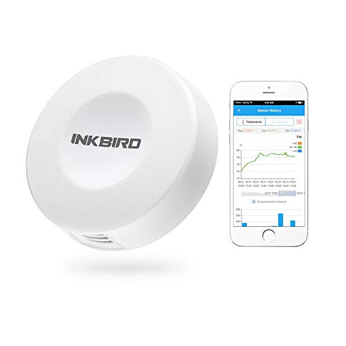 Inkbird IBS-TH1 Mini Bluetooth Registradores de Datos de Temperatura y Humedad, Termometro Digital con Sonda Interna para Mini Invernadero, Reptiles Incubadoras, Habitación de Bebé