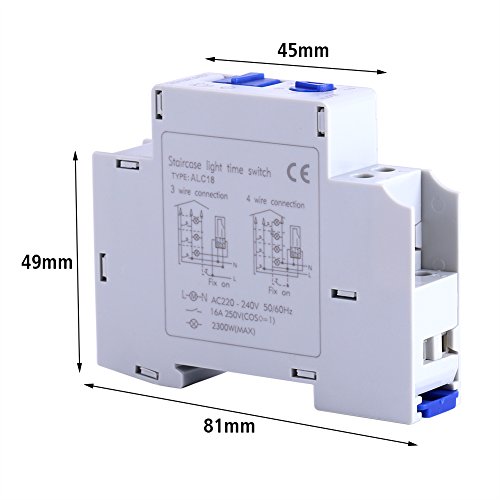 Interruptor temporizador, CA 220-240V Relé electrónico mecánico Interruptor temporizador Interruptor temporizador para escaleras