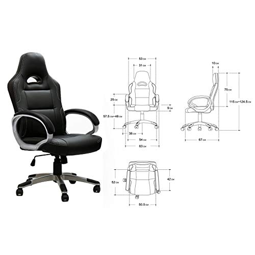 IntimaTe WM Heart Racing Gamer, Escritorio Gaming Silla Giratoria de Oficina, Altura Ajustable Asineto Grande con Reposacabezas, Poliuretano, 54 x 47