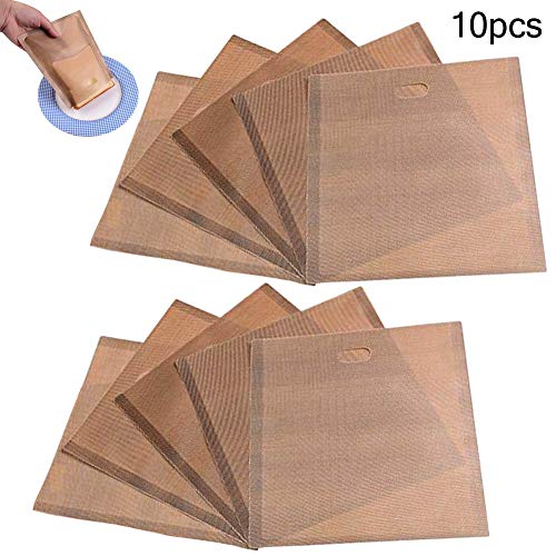 INTVN 10 Bolsas Para Tostadoras,Reutilizables Bolsas de Tostadora Sandwich Sin Gluten Bolso Antiadherente de la Tostad para calentar microondas,Resistente al calor