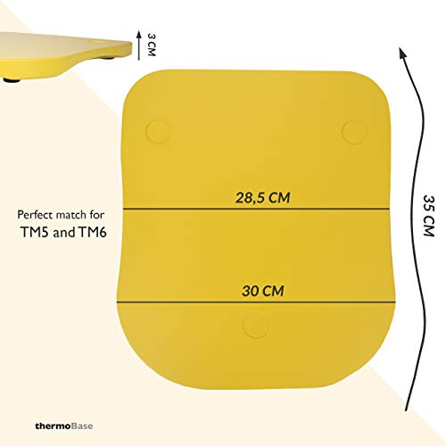 INWOOD thermoBase Premium Tabla de Madera / Thermomix TM5 TM6 / Tabla Deslizante / 2 Deslizadores de teflón en Lugar de Ruedas / 2 topes de Goma para Mayor Estabilidad / diseño Innovador