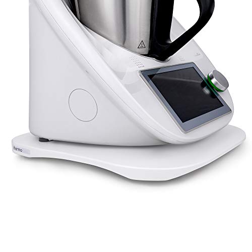 INWOOD thermoBase Premium Tabla de Madera / Thermomix TM5 TM6 / Tabla Deslizante / 2 Deslizadores de teflón en Lugar de Ruedas / 2 topes de Goma para Mayor Estabilidad / diseño Innovador