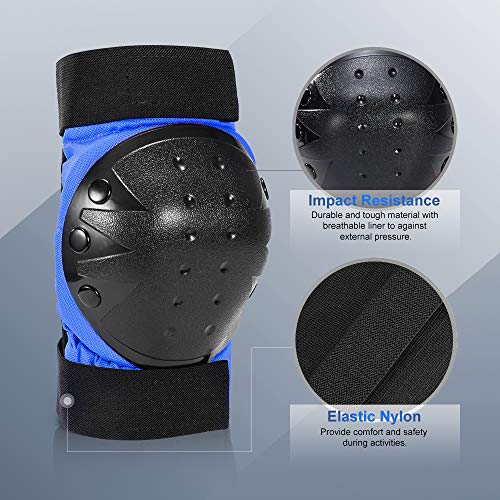 IPSXP Protecciones Patines, Almohadillas para Rodillas Codo Muñeca Niños Adolescente Adulto Seguridad en la Protecciones para Monopatín, Skate, Patines, Patinaje, Scooter, Bicicleta (L)