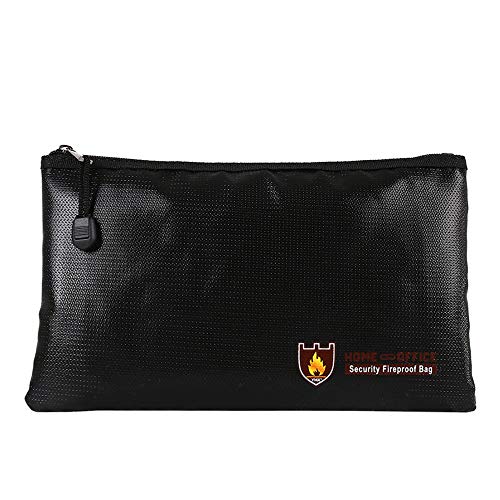 Iraza Bolsa ignífuga, Bolsa Impermeable para Documentos, Pasaporte, Bolsa de seguridad contra incendios resistente al agua (16x27cm)