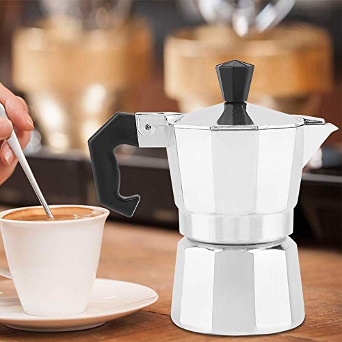 Irinay Mocha Pot 50 Ml Aluminio Tipo De Oficina En Casa Italiana Moka Pot Máquina De Café Espresso Estufa Plata Venta Inicio Uso Diario Producto (Color : Colour, Size : Size)