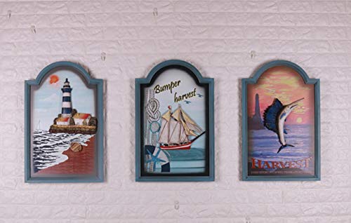 Isabe Decoración De Pared Estilo Mediterráneo Pintura Relieve Aves Marina Restaurante Playa Silla Pintura,Lighthouse