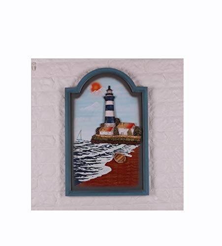 Isabe Decoración De Pared Estilo Mediterráneo Pintura Relieve Aves Marina Restaurante Playa Silla Pintura,Lighthouse