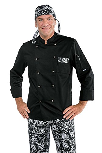 Isacco - Chaqueta Cuoco Atlanta - Saco negro + calavera 12, negro + calavera 12, L, 65% poliéster, 35% algodón