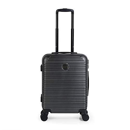 ITACA - Maleta de Viaje Rígida 4 Ruedas 55x40x20 cm Cabina Trolley ABS. Equipaje de Mano. Dura Cómoda Resistente y Ligera. Candado. Low Cost Ryanair. Calidad y Diseño. T72150, Color Antracita