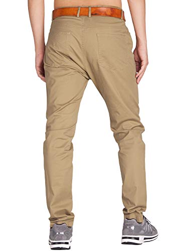 ITALY MORN Pantalones Chinos Cargo Hombre Slim Trabajo Primavera 34 Caqui