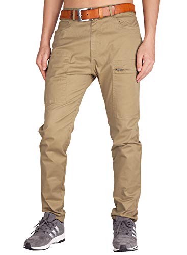 ITALY MORN Pantalones Chinos Cargo Hombre Slim Trabajo Primavera 34 Caqui