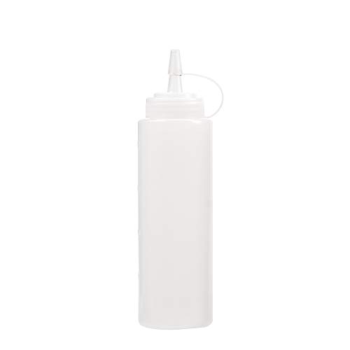 iTimo Plastic Squeeze - Botella con dispensador de aceite de salsa y ketchup, color rojo, Blanco, 8 Unze