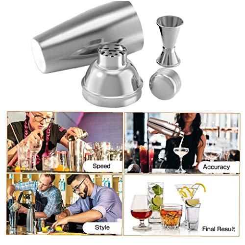 IUwnHceE 5pcs / Set De Acero Inoxidable Camarero Cocina Cocktail Bar Barman Multi Función Camarero Kit Coctelera Portátil De Bebidas De Mezcla Barra Herramientas 550ml