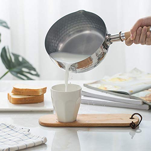 IVHJLP Lechera Recipiente de Leche Antiadherente con Tapa de Vidrio, Cocina, Sopa de hervir, Alimentos, Fondo Plano, sartén, sartén, Fideos, suplemento de Cocina (Size : 18cm)