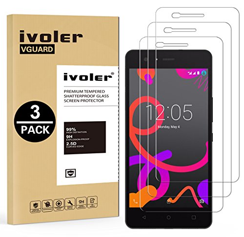 ivoler [3 Unidades] Protector de Pantalla para BQ Aquaris M5, Cristal Vidrio Templado Premium