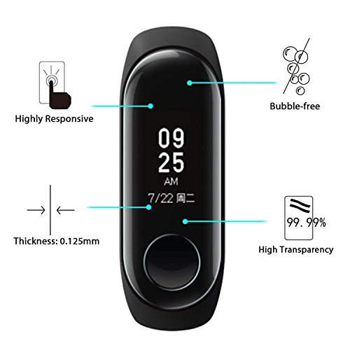 ivoler [6 Unidades] Protector de Pantalla para Xiaomi Mi Band 3, [Cobertura Completa] [líquida Instalar] [Sin Burbujas] HD Transparente TPU Suave láminas Protectora