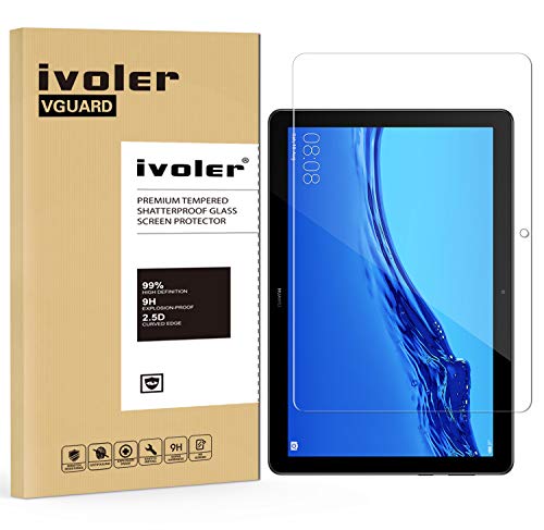 ivoler Protector de Pantalla para Huawei MediaPad T5 10.1 Pulgadas, Cristal Vidrio Templado Premium