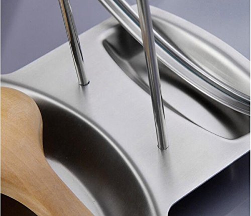 izoel soporte para tapa y cuchara resto organizador de cocina acero inoxidable fácil de instalar