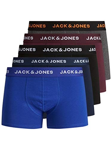 Jack & Jones JACBLACK Friday Trunks 5 Pack Online Bóxer, Negro, M para Hombre