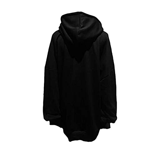 Jahurto Sudadera con Capucha gótica de Lana con Capucha Sudadera con Capucha de Lana con Estampado Lunar de Mujer (Color : Black, Size : S)