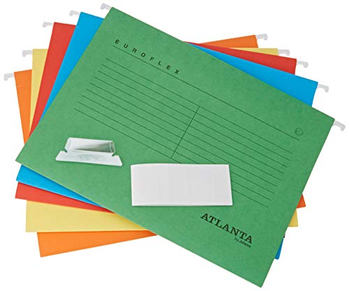 Jalema Atlanta Res - Caja reciclada para archivos (incluye 5 archivos de varios colores), color negro