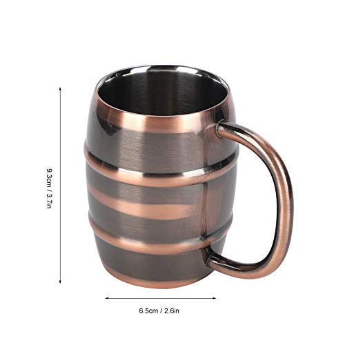 Jarra de cerveza de acero inoxidable de 250 ml Taza de café con aislamiento de doble pared con asa para uso doméstico Color bronce