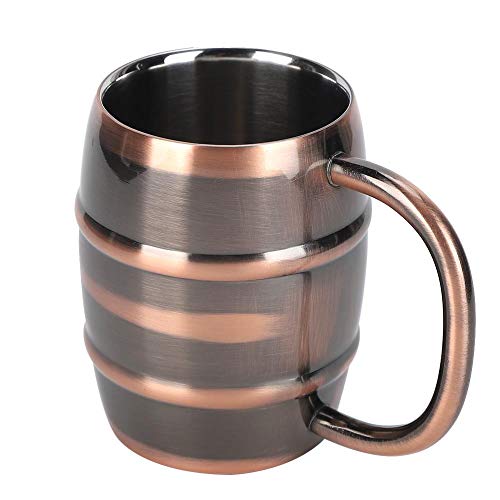 Jarra de cerveza de acero inoxidable de 250 ml Taza de café con aislamiento de doble pared con asa para uso doméstico Color bronce