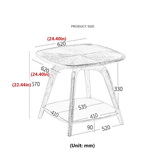 Jcnfa-Mesas Lado del Sofá De Madera Maciza, Estilo De Montaje, Pequeña Mesa Auxiliar Redonda En La Sala De Estar, Mesa De Teléfono Cuadrada, Balcón Informal Mesita Pequeña, 2 Colores