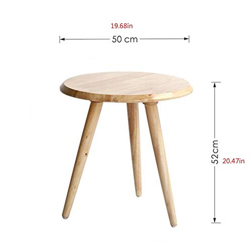 Jcnfa-Mesas Mesa Redonda Sólida Mesa De Centro De Madera/Final, Mesa De Negociación Informal, Diseño De Montaje De Bricolaje, Patas De Madera Sólida (Color : Wood, Size : 19.68 * 19.68 * 20.47in)