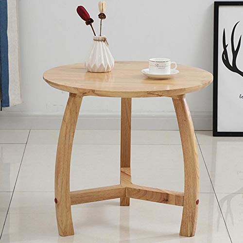 Jcnfa-Mesas Mesilla De Madera Maciza Nórdica, Una Pequeña Mesa De Café Redonda, Montaje, Sofá De La Sala De Mesa Lado Informal, 3 Colores (Color : Wood Color, Size : 23.62 * 23.62 * 21.85in)